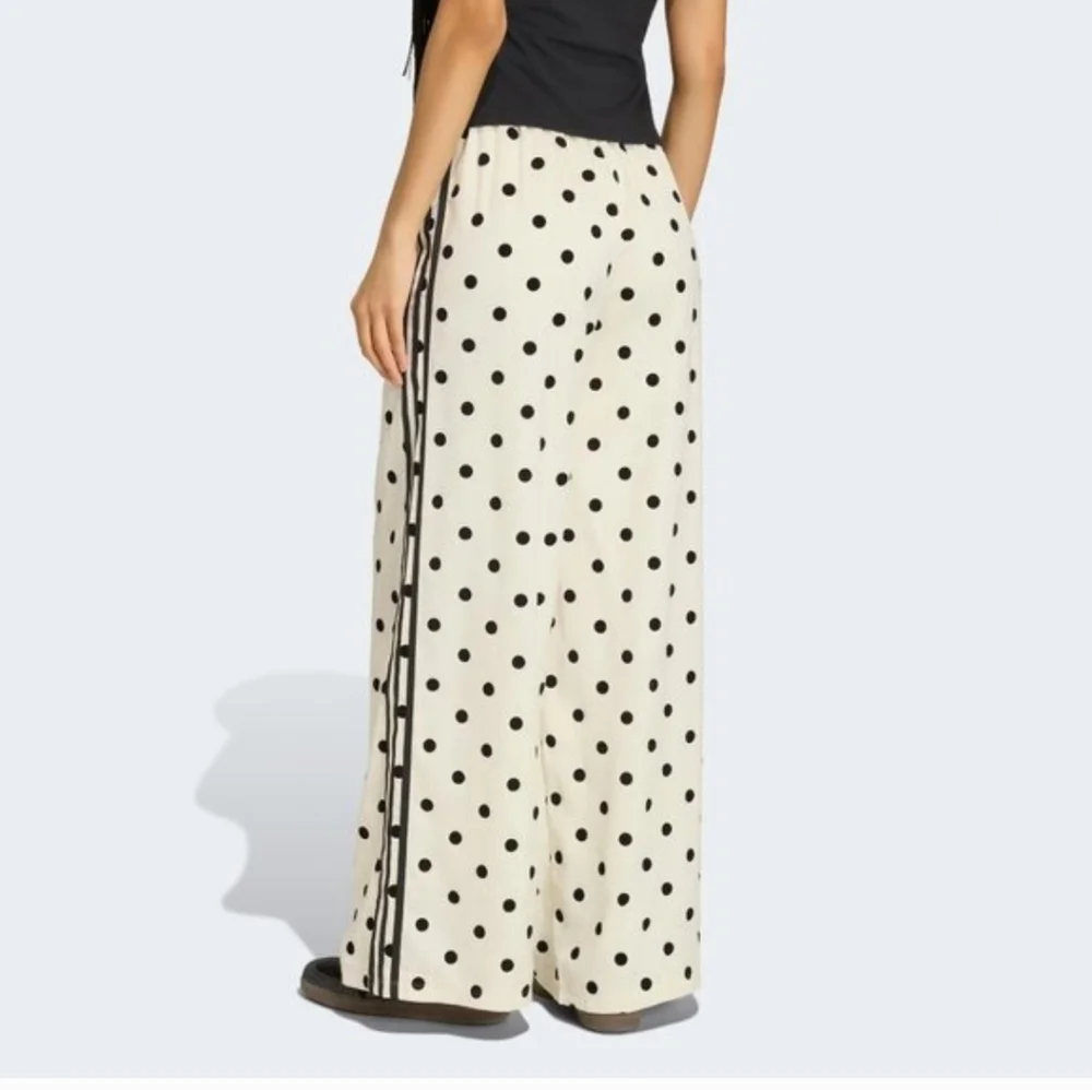 adidas Cream and Black Polka Dot Wide-Leg Track Pants - Picture 2 of 6